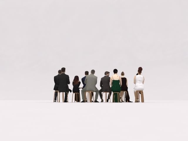 10x LOW POLY ELEGANT CASUAL PEOPLE AUDIENCE VOL01 CROWD Low-poly 3D model_9