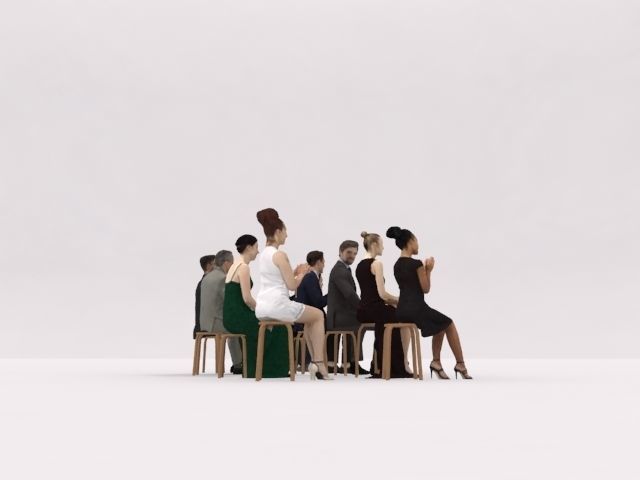 10x LOW POLY ELEGANT CASUAL PEOPLE AUDIENCE VOL01 CROWD Low-poly 3D model_12