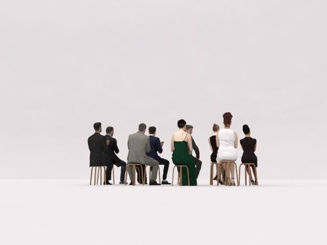 10x LOW POLY ELEGANT CASUAL PEOPLE AUDIENCE VOL01 CROWD Low-poly 3D model_10
