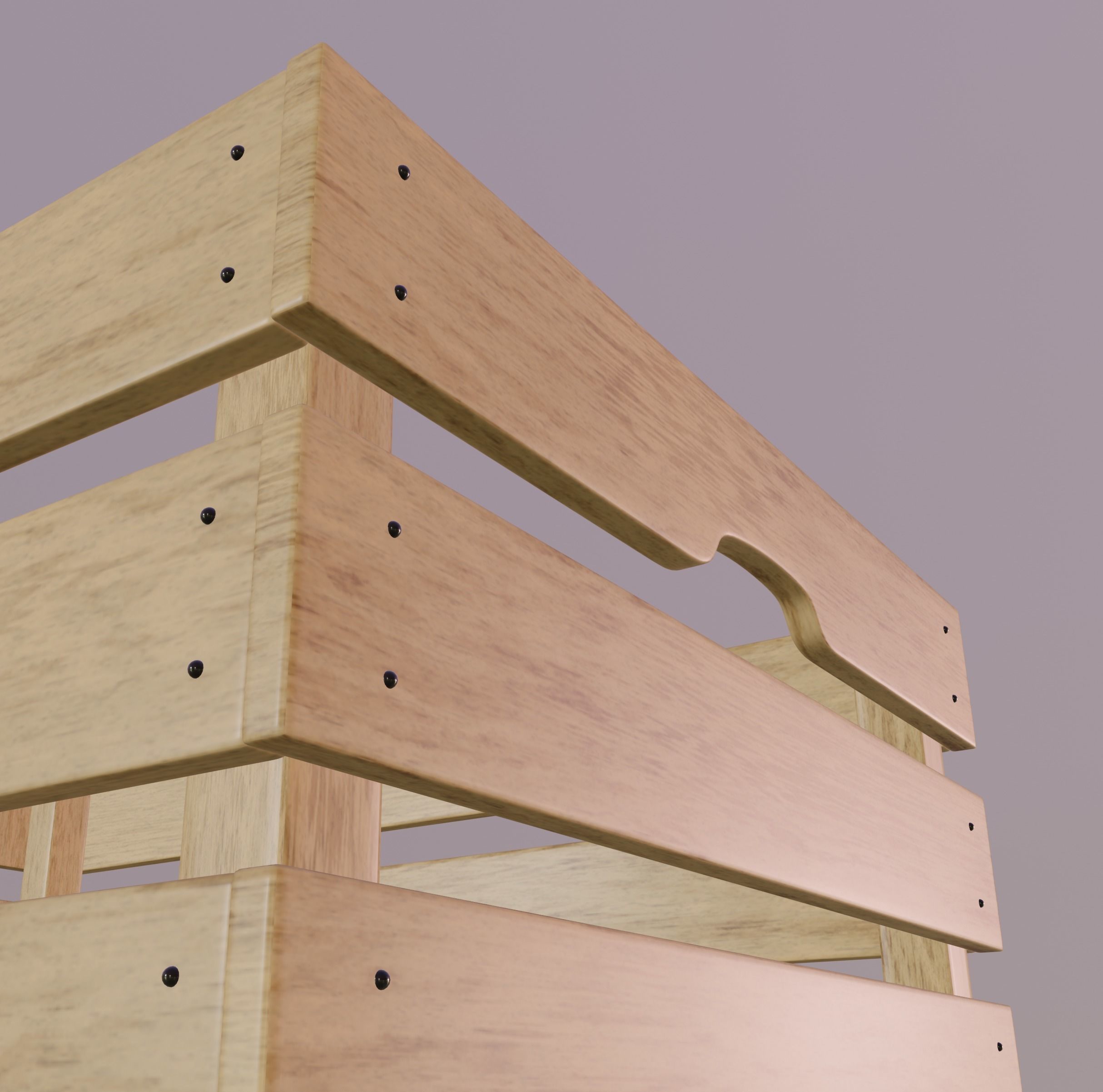 Crate wooden 3D model_7