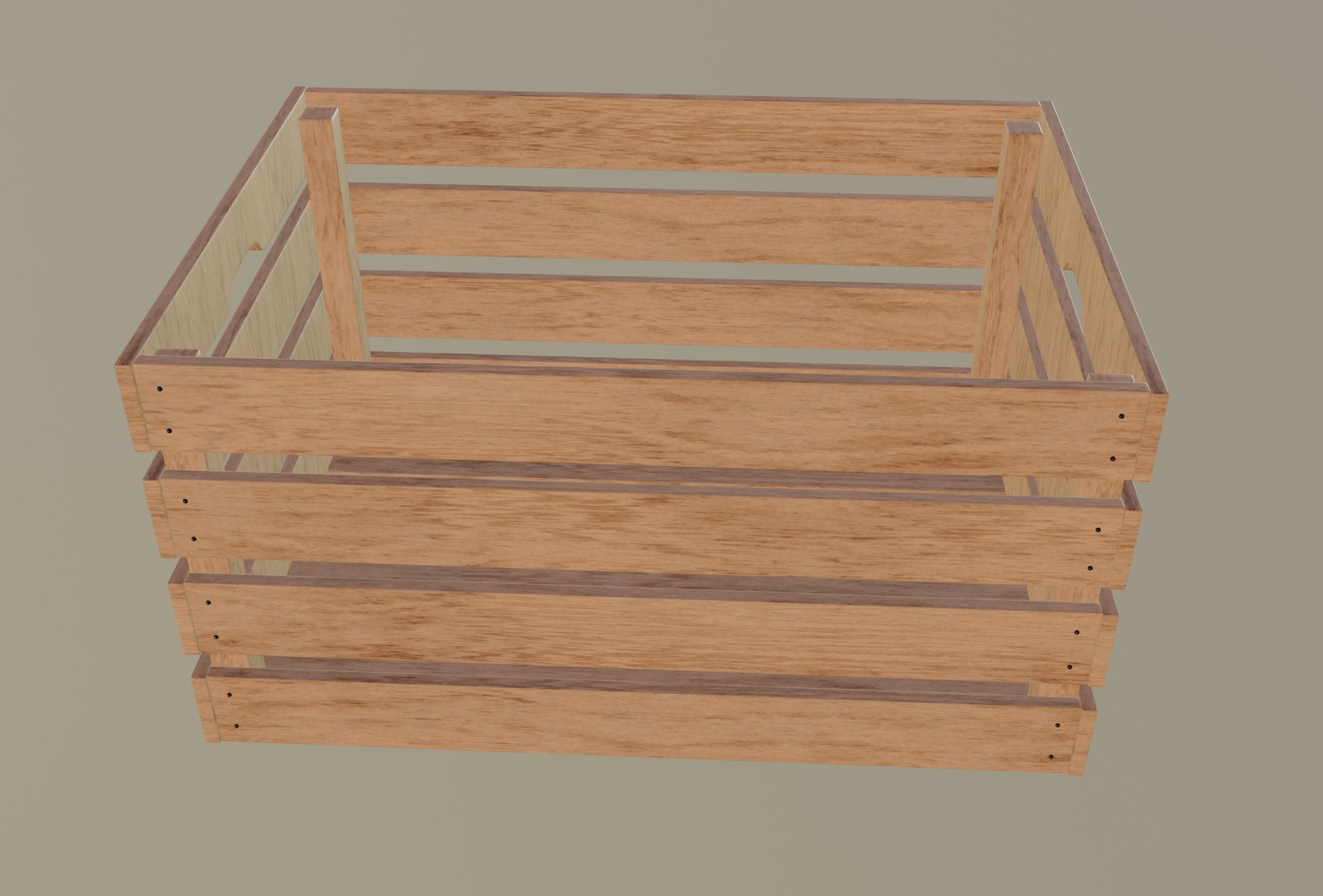 Crate wooden 3D model_5