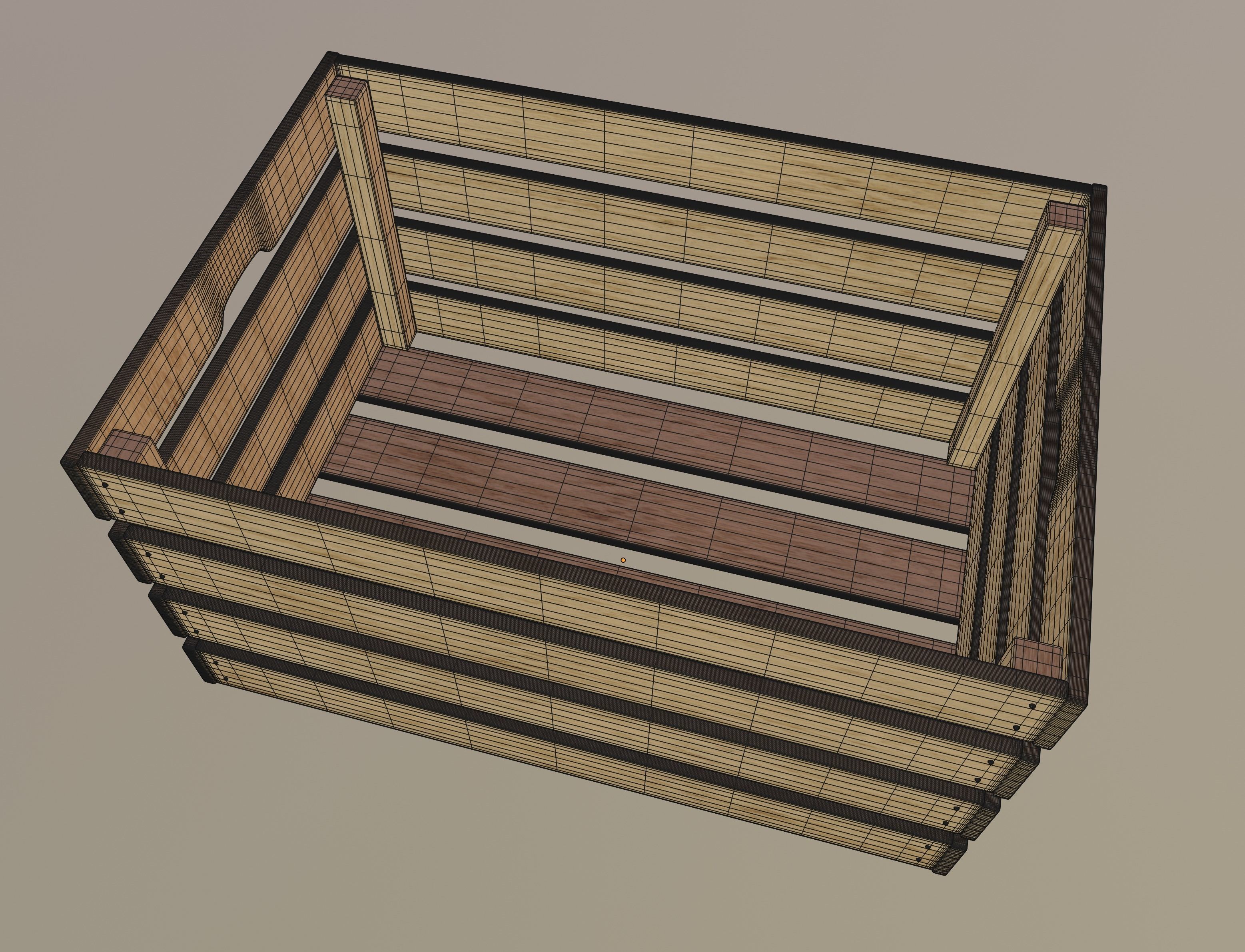 Crate wooden 3D model_12