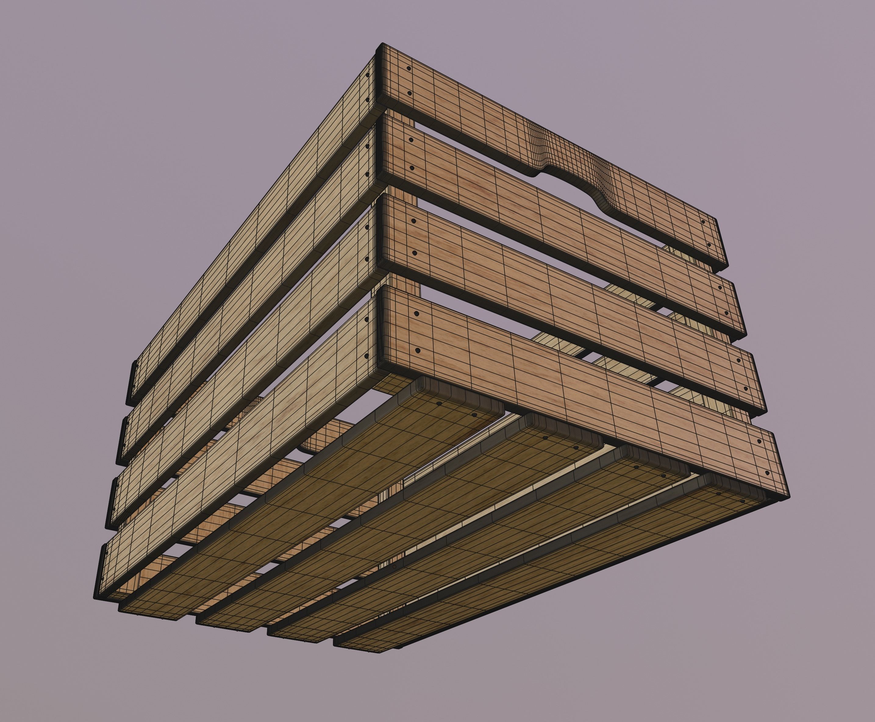 Crate wooden 3D model_13