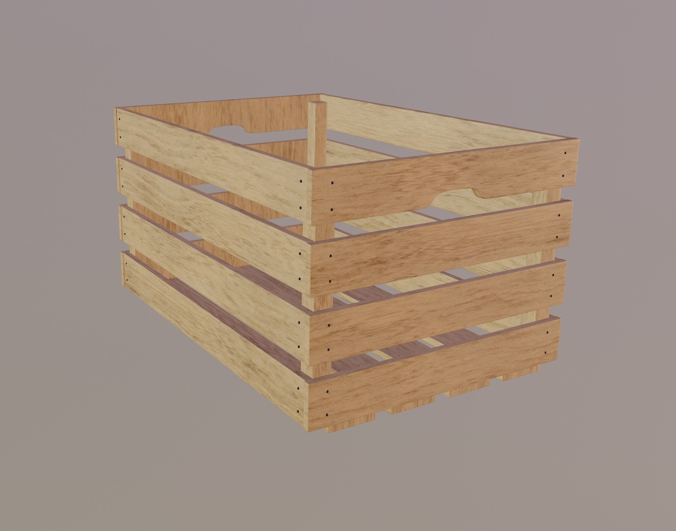 Crate wooden 3D model_3
