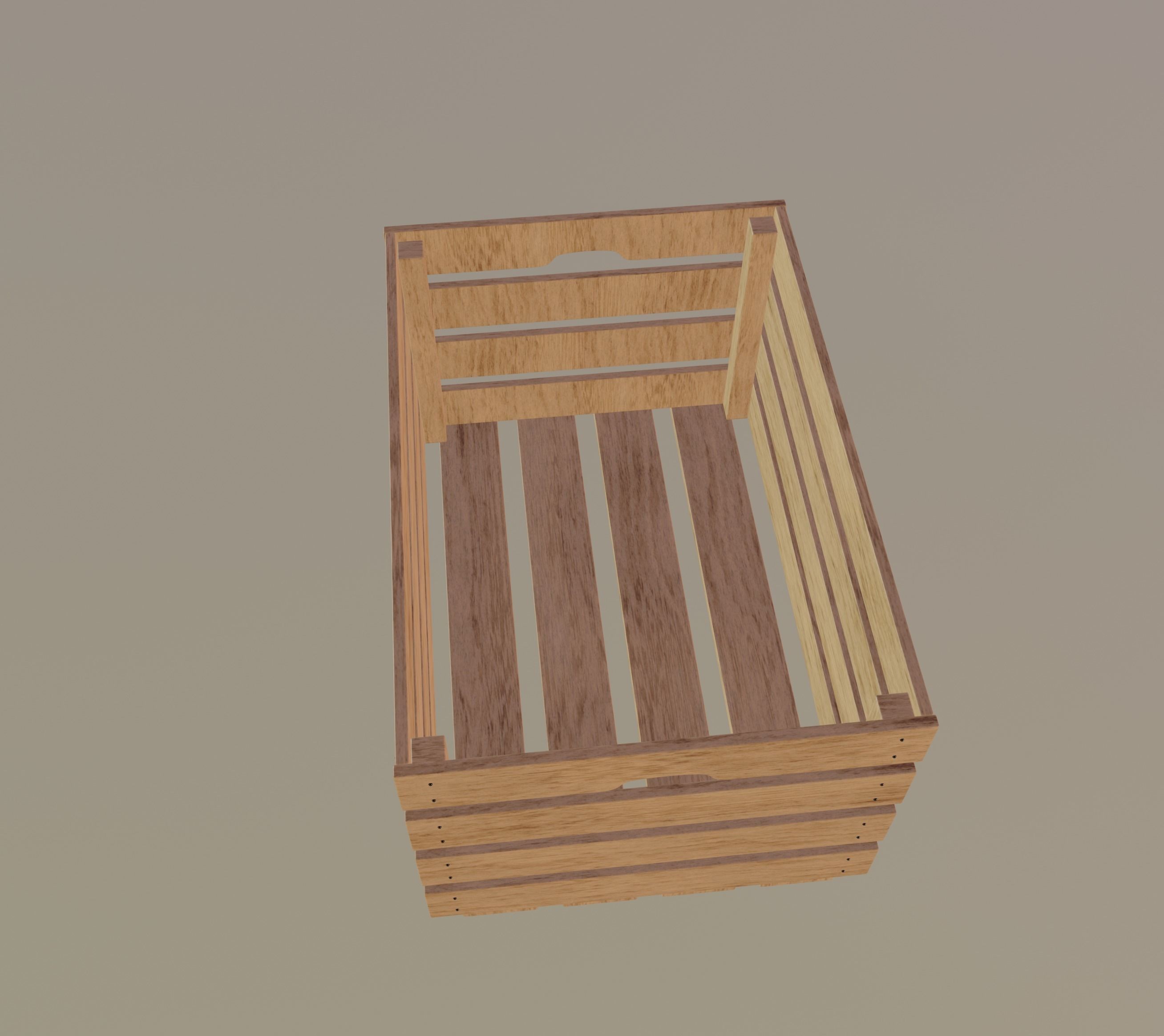 Crate wooden 3D model_4