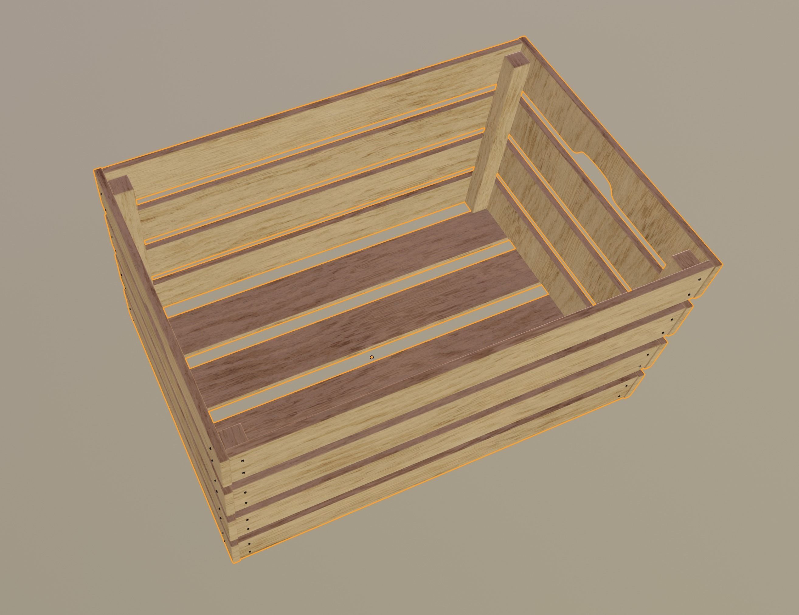 Crate wooden 3D model_11