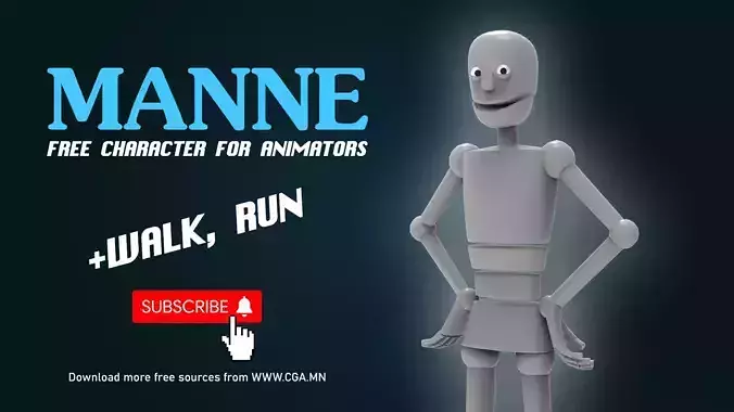 The Manne - Free Animated Mannequin Rig by CGA Free low-poly 3D model