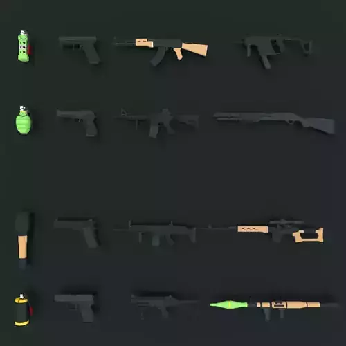 Low poly weapons pack