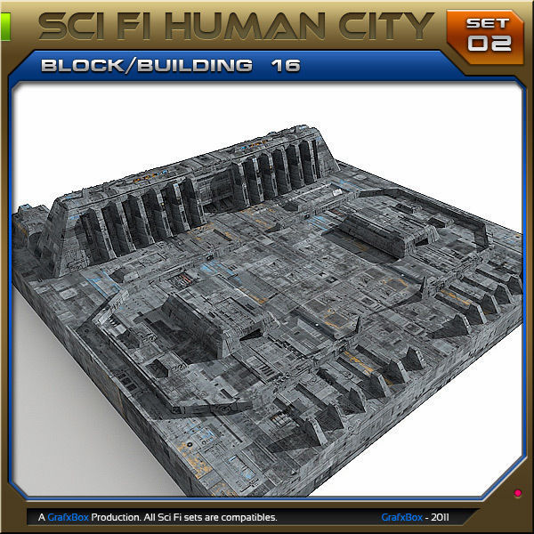 SciFi Human City - Pack Low-poly 3D model_13