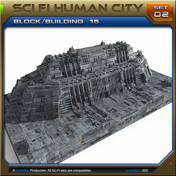 SciFi Human City - Pack Low-poly 3D model_12
