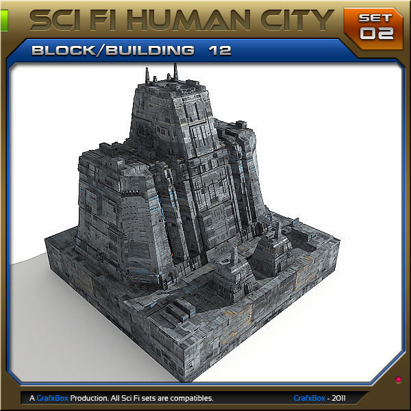 SciFi Human City - Pack Low-poly 3D model_18