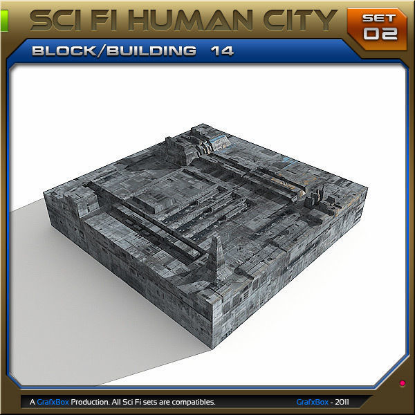 SciFi Human City - Pack Low-poly 3D model_11