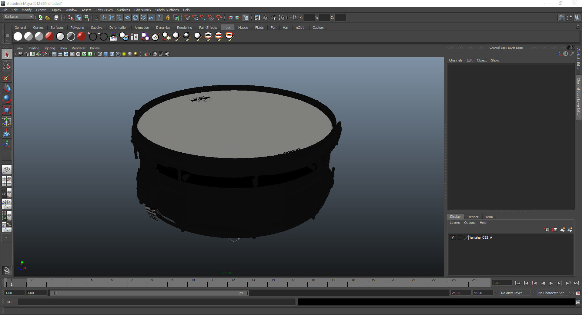 Yamaha Percussion Snare Drum CSS-A Series 3D model_19