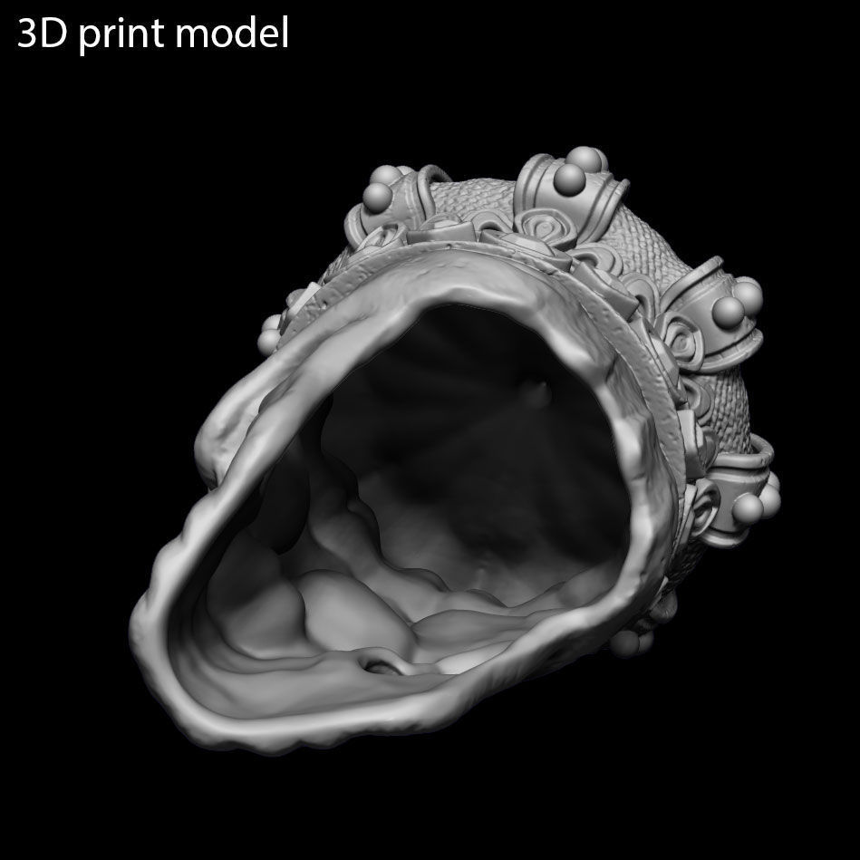skull pendant jewelry King  with crown vol1 3D print model_7