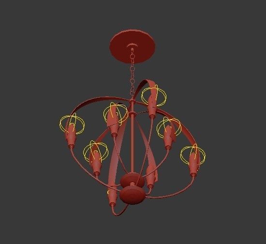 Double Cirque Chandelier 3D model_2