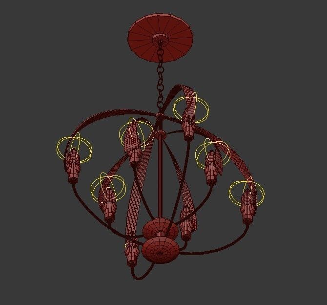 Double Cirque Chandelier 3D model_5