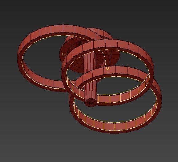 Hoopla savoy ceiling light gold 3D model_4