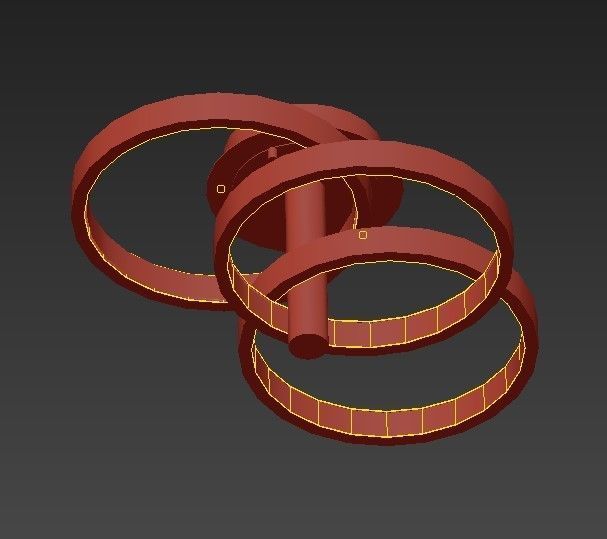 Hoopla savoy ceiling light gold 3D model_2