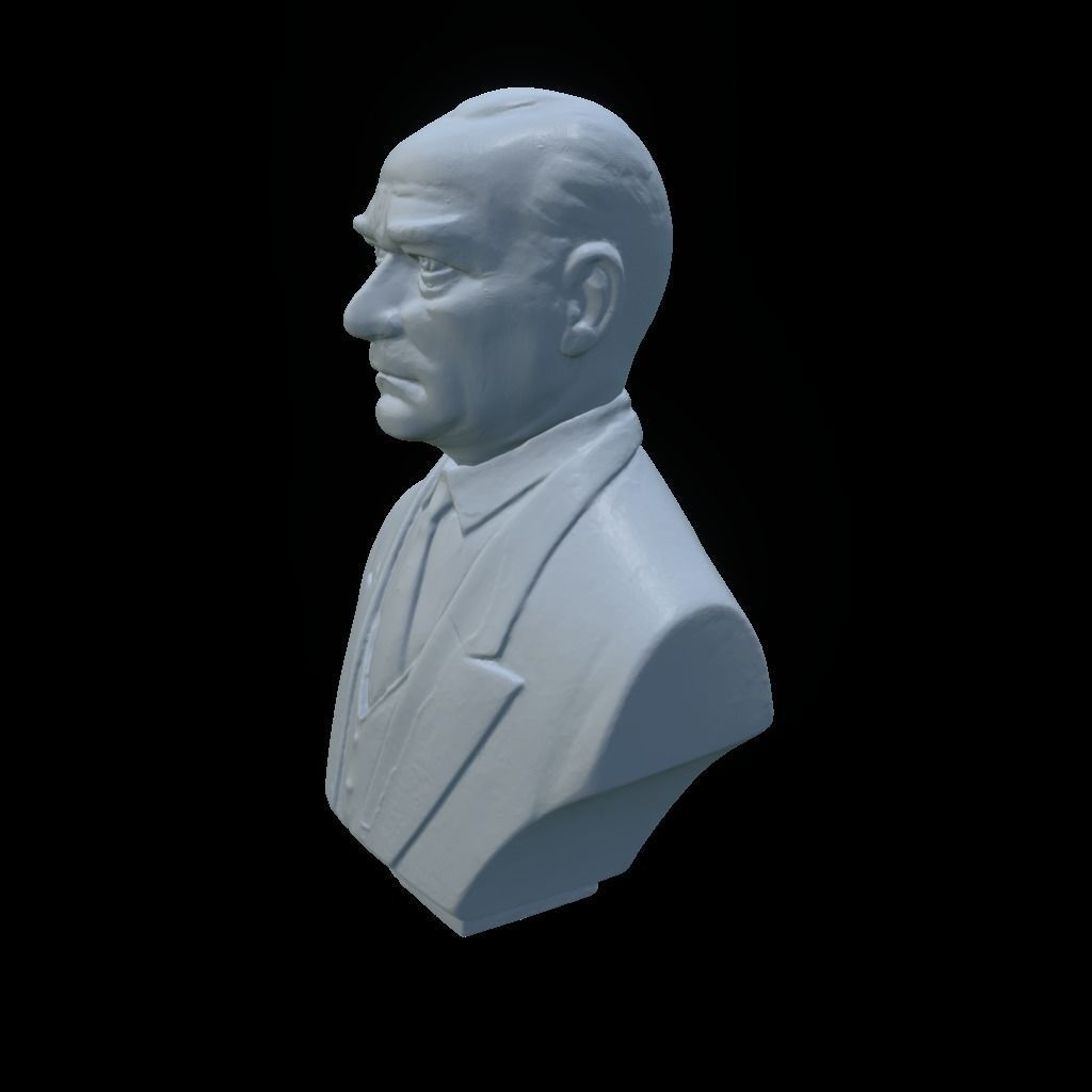 Ataturk Bust 3D Print Ready Model 3D print model_1