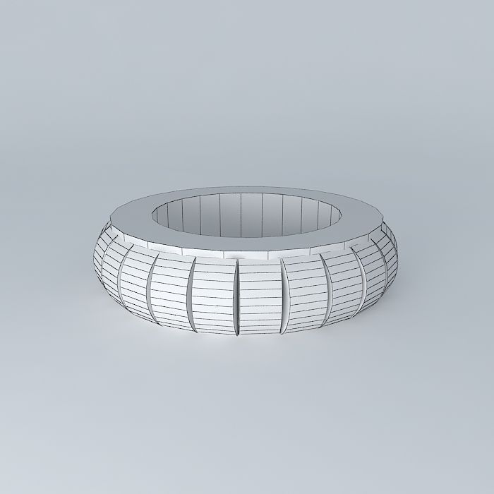 Circular bar counter Free 3D model_4
