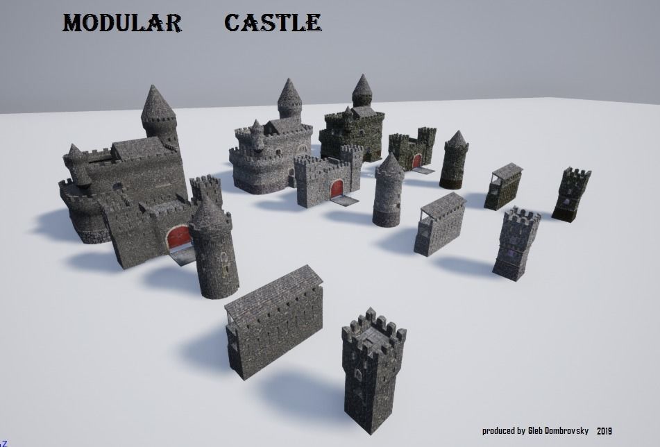 Medieval castle 3D model_10