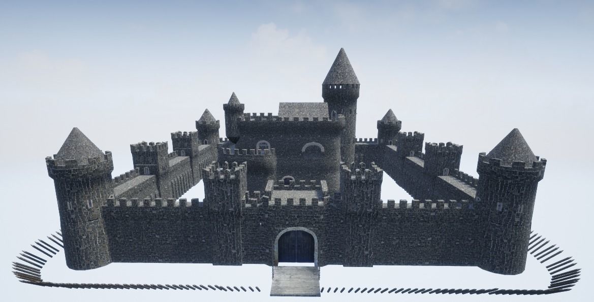 Medieval castle 3D model_1