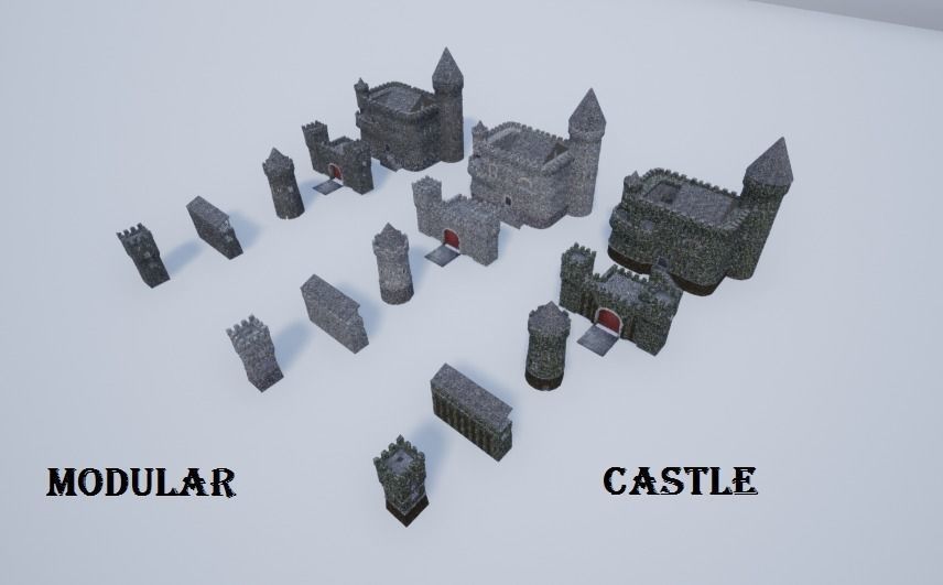 Medieval castle 3D model_2