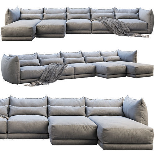 Montauk Jane fabric sofa 3D model