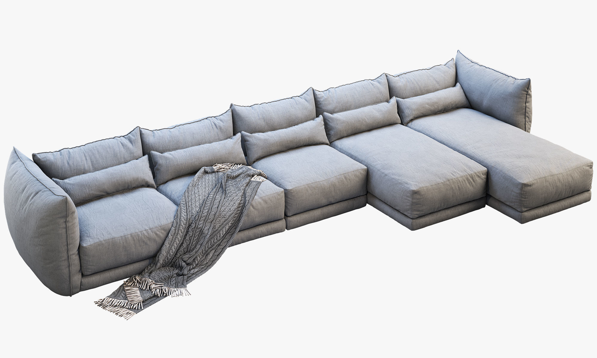 Montauk Jane fabric sofa 3D model_3