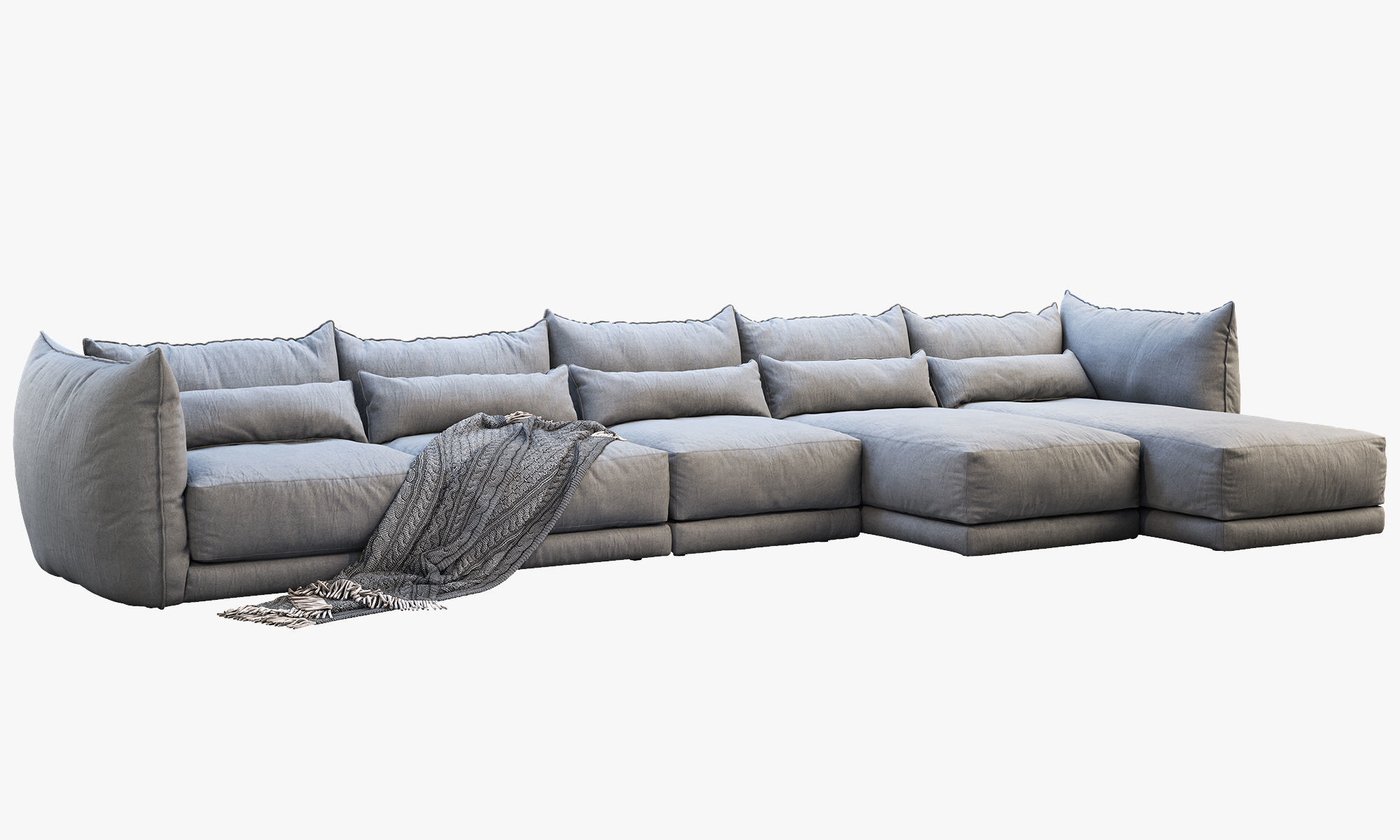 Montauk Jane fabric sofa 3D model_2