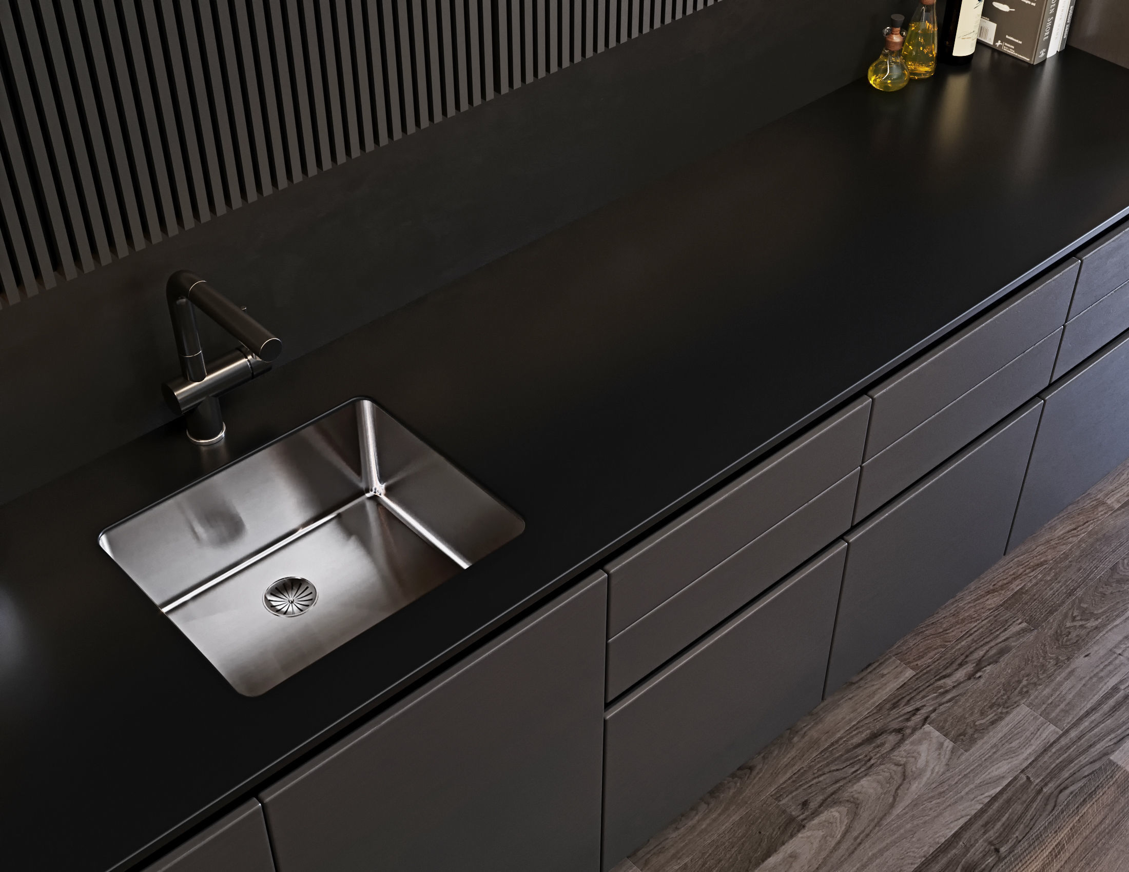 Black modern kitchen  3D model_10