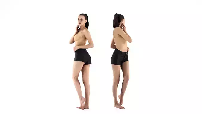 Sexy lady posing 64 Low-poly 3D model