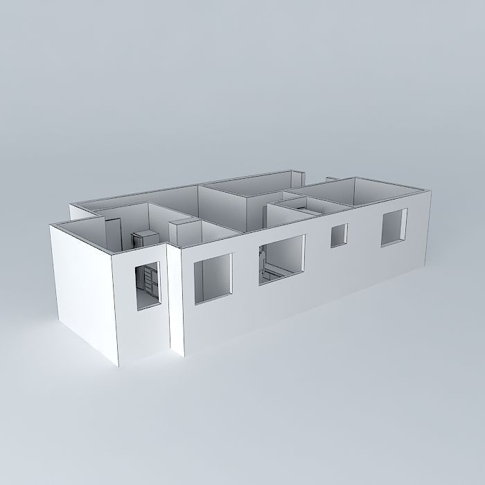 House plan  Free 3D model_3