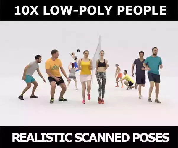 10x LOW POLY SPORT SPORTS PEOPLE VOL01 CROWD