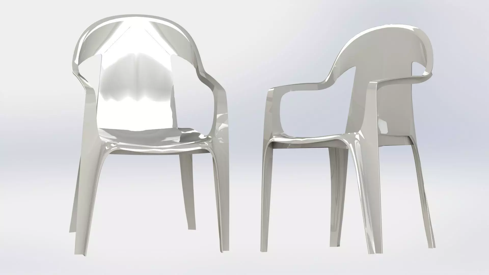 Plastic chair - SolidWorks 3D model