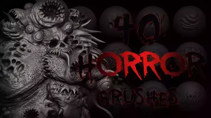 Zbrush - Horror VDM Brush Low-poly 3D model
