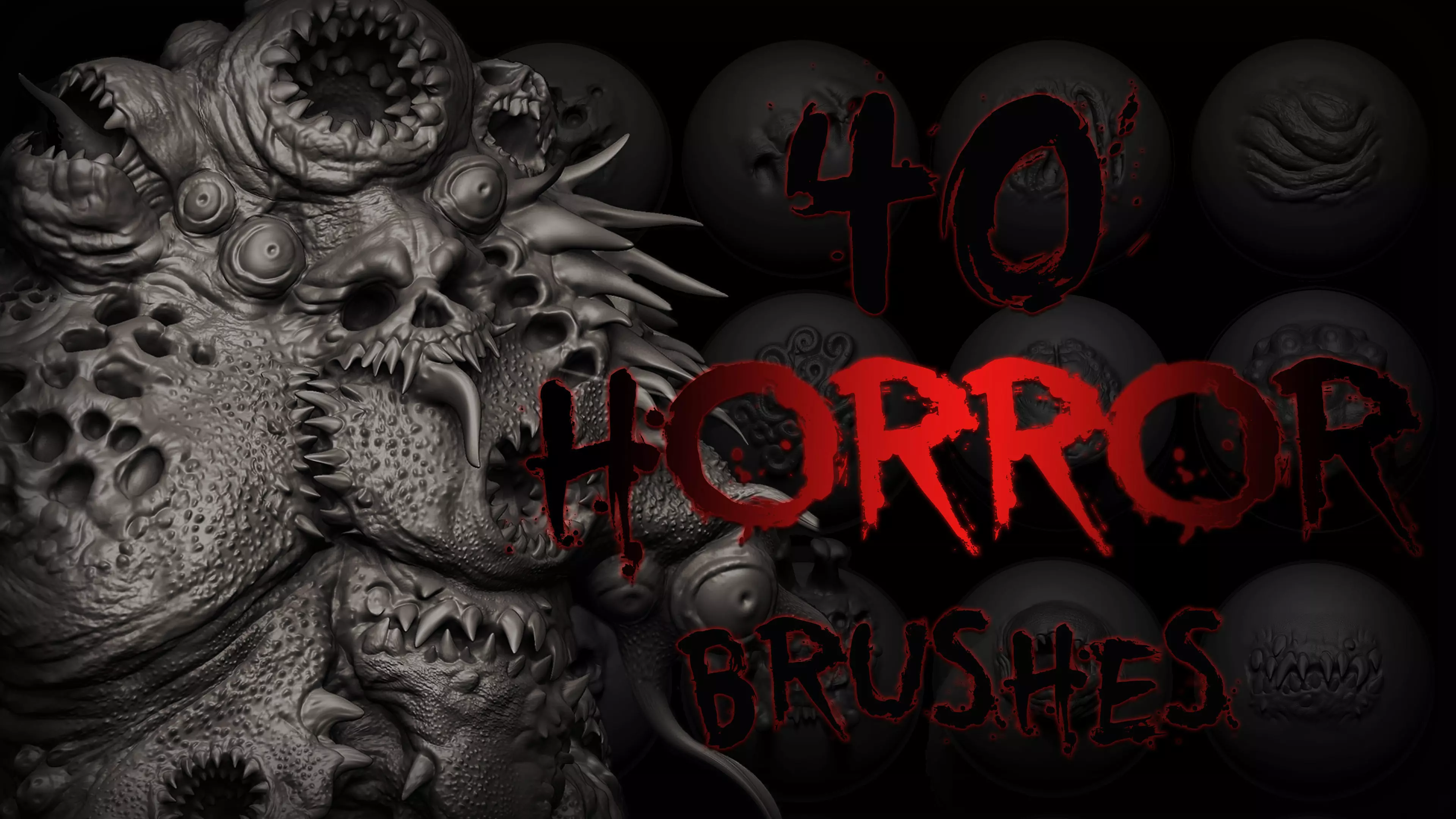 Zbrush - Horror VDM Brush Low-poly 3D model_0