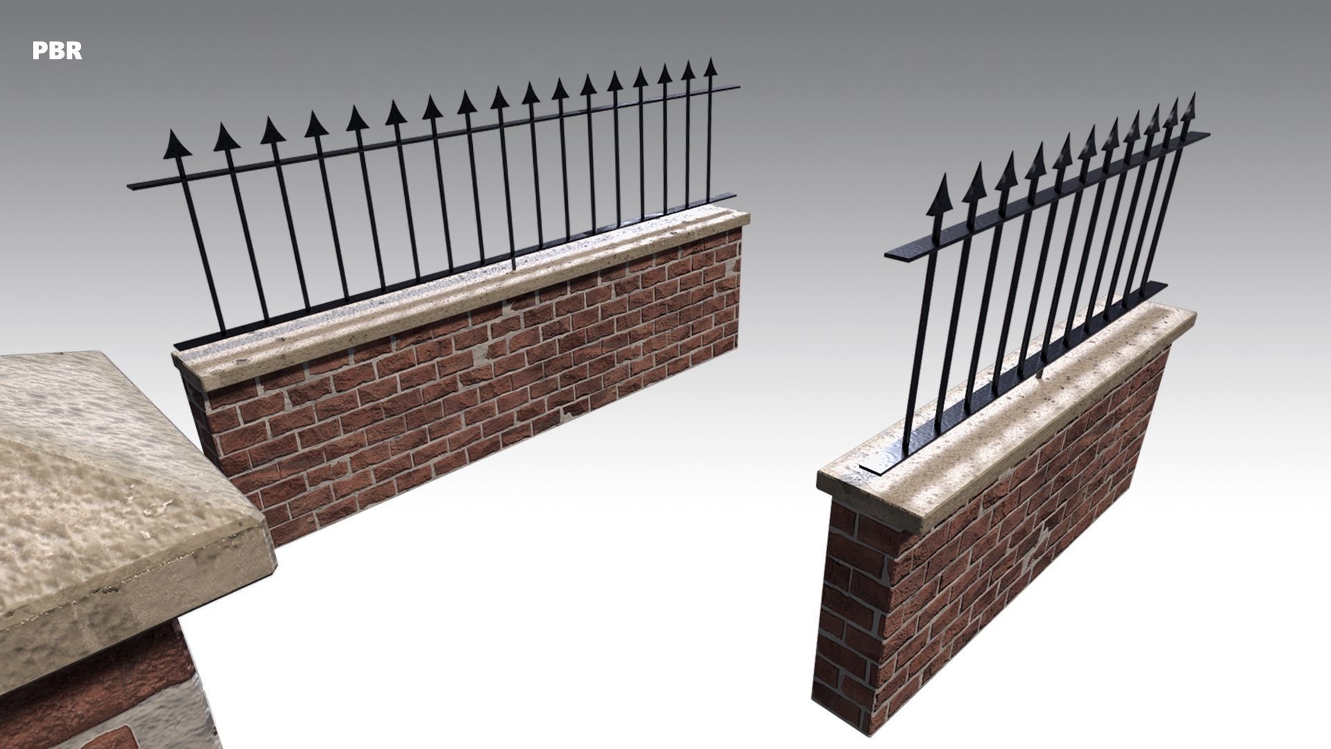 Brick Wall Pack PBR - Modular - Version 3 - Low-poly 3D model_5