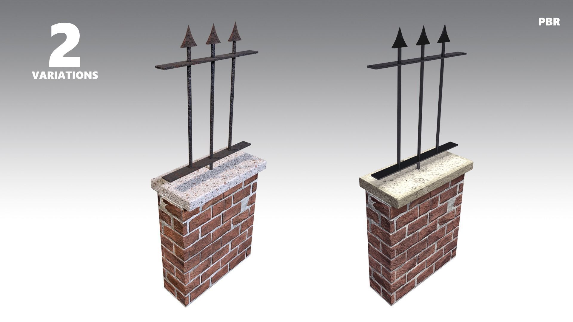 Brick Wall Pack PBR - Modular - Version 3 - Low-poly 3D model_1