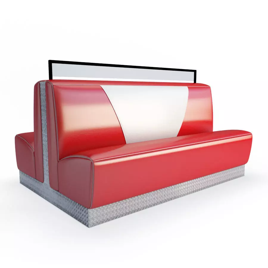 American Diner Double Bench 3D model_0