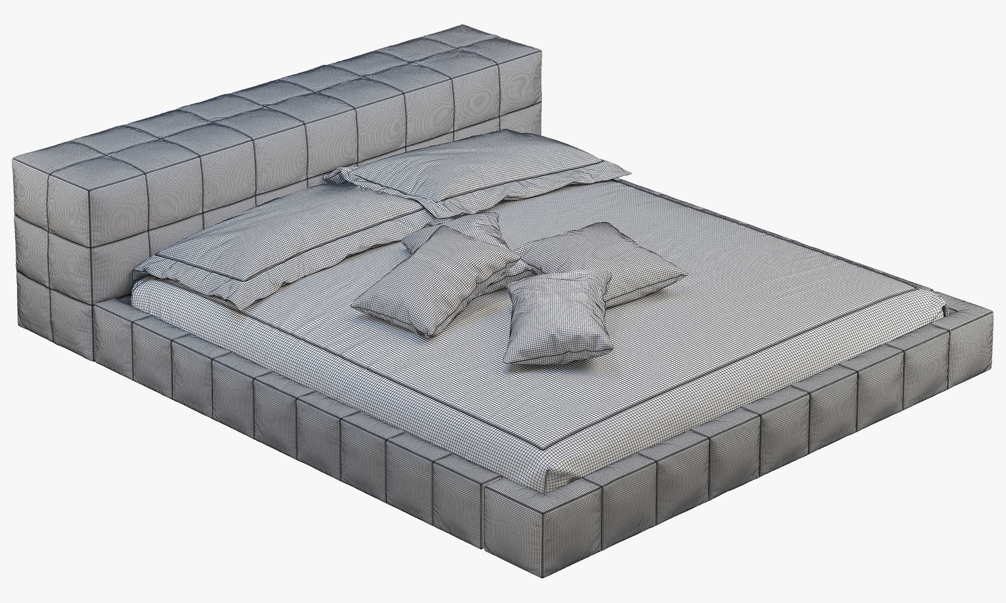Bonaldo Squaring bed 3D model_4