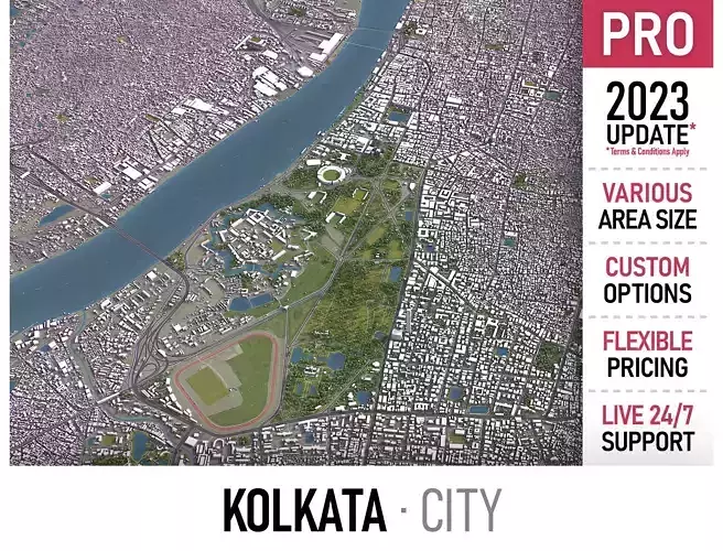 Kolkata Low-poly 3D model