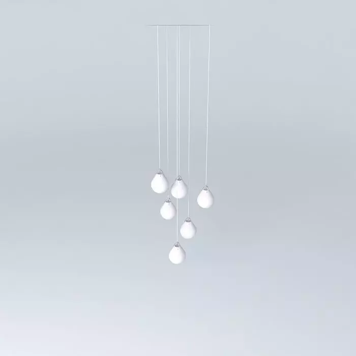 Hanging different height ball lamp Free 3D model