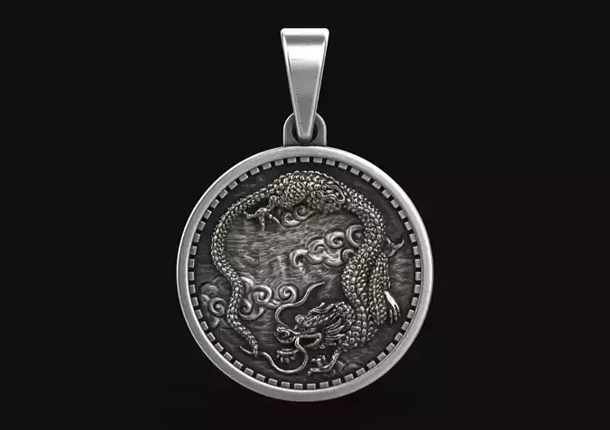 Japanese Dragon Pendant 3D print model