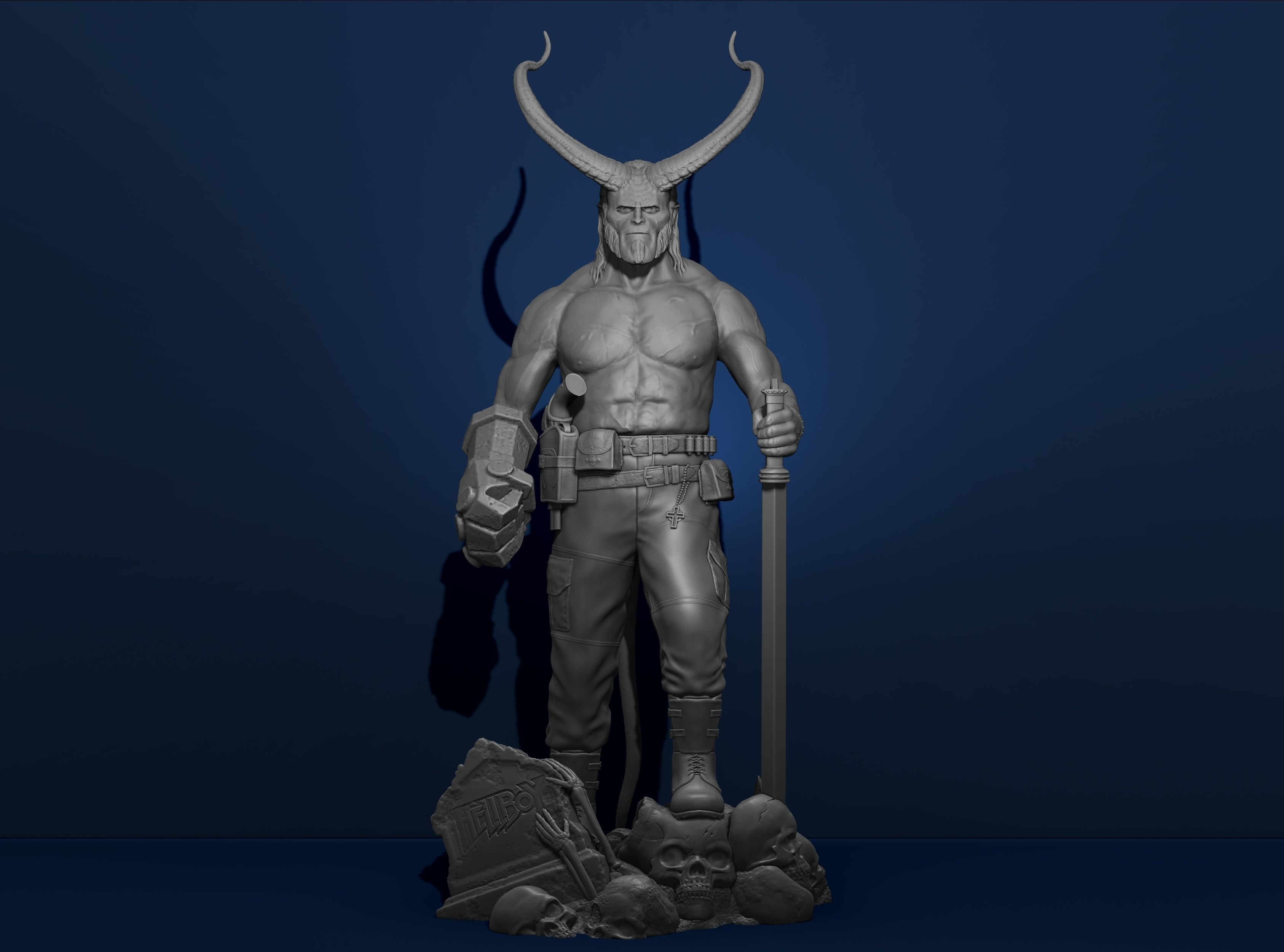 HellBoy DC Comics Marvel Action Figures File STL 3D Printer 3D print model_3