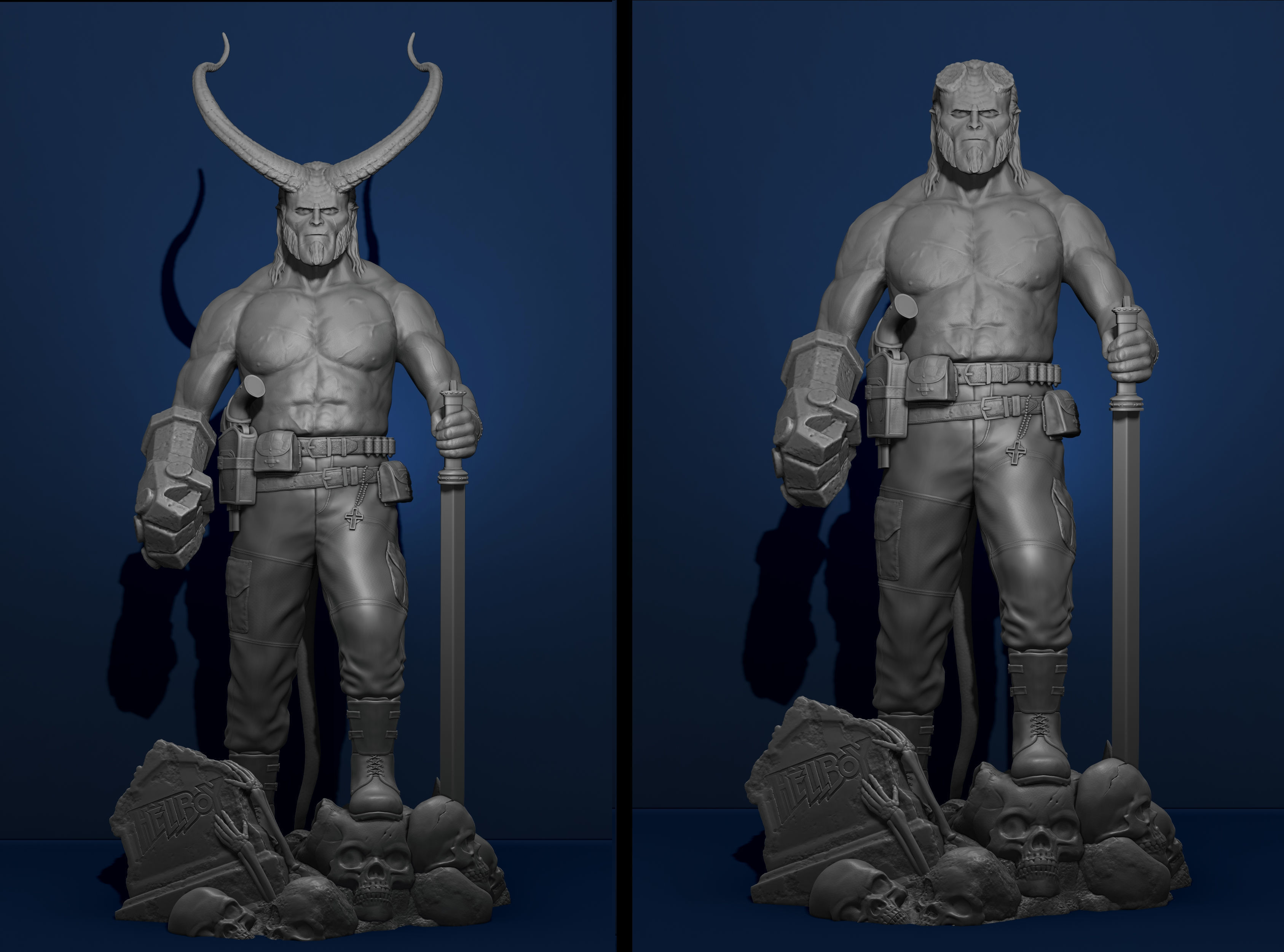 HellBoy DC Comics Marvel Action Figures File STL 3D Printer 3D print model_2