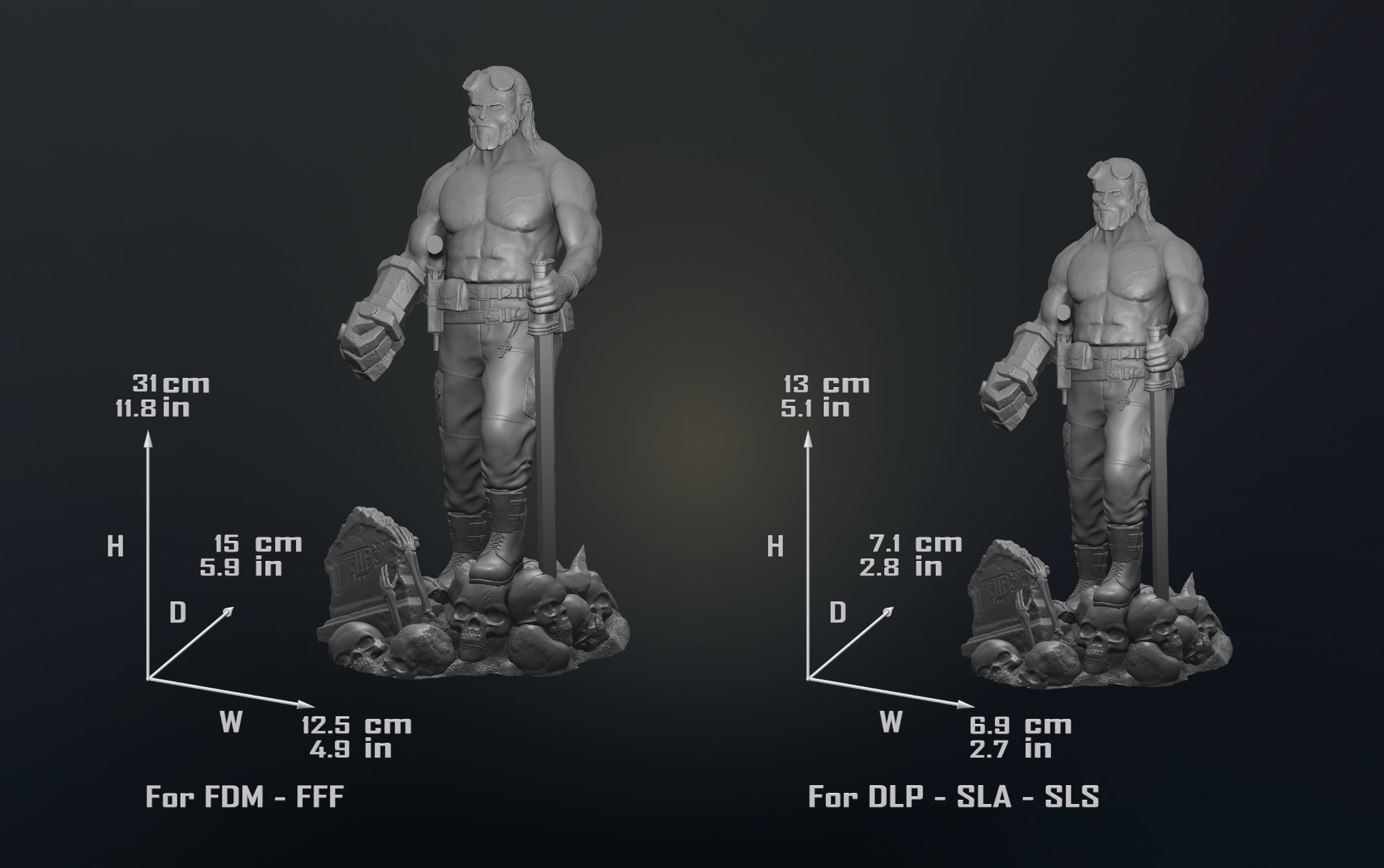 HellBoy DC Comics Marvel Action Figures File STL 3D Printer 3D print model_15