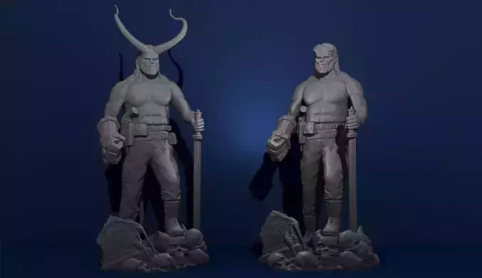 HellBoy DC Comics Marvel Action Figures File STL 3D Printer 3D print model