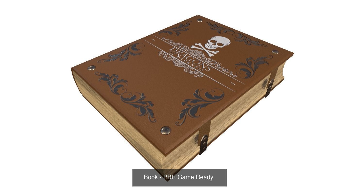 Antique Desk Game Ready 3D Model Collection_2