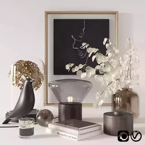 Black decorative set 3D model